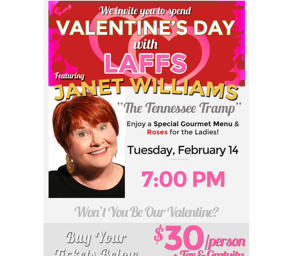 Laffs Comedy Cafe Valentine's Show Flyer