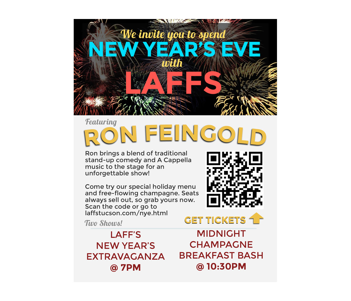 Laffs Comedy Cafe New Year's Show Flyer