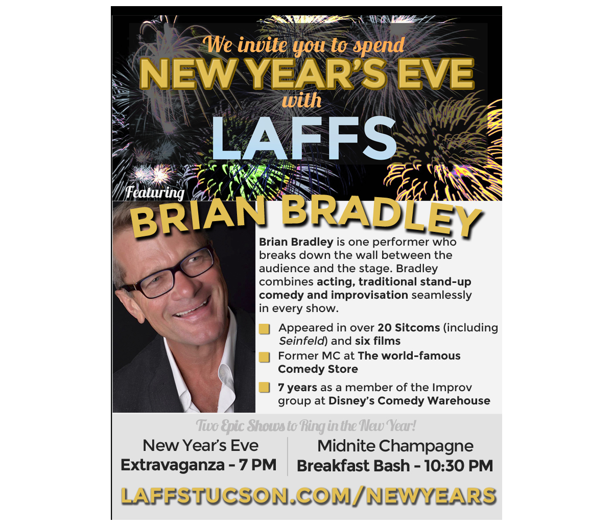 Laffs Comedy Cafe New Year's Show Flyer