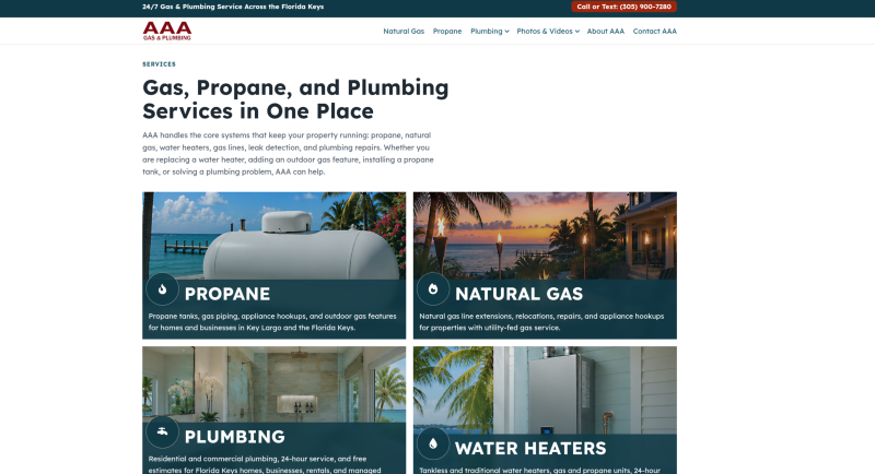 Screenshot of AAA Gas & Plumbing
